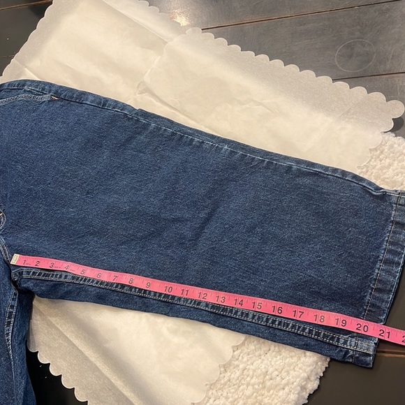 Size 14 Wrangler for Women Denim Blue Jeans - Wide Leg - Big Bottom Cropped - Picture 10 of 11